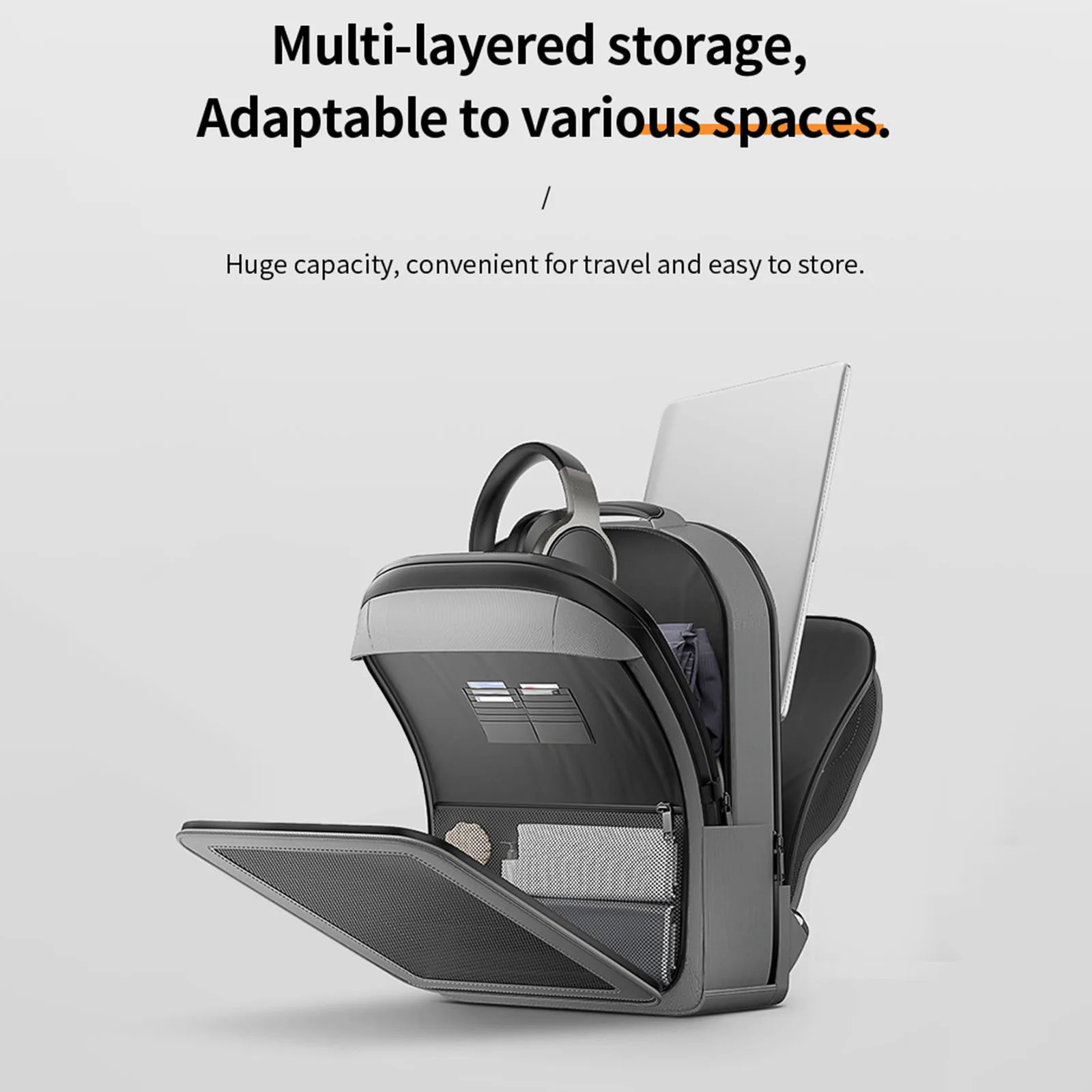 Stylish Solar Powered Bag Charging Backpack Dark Gray Solar Charging Backpack Nylon Fabric Portable Solar Panels - Image 6