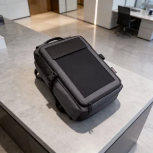 Stylish Solar Powered Bag Charging Backpack Dark Gray Solar Charging Backpack Nylon Fabric Portable Solar Panels