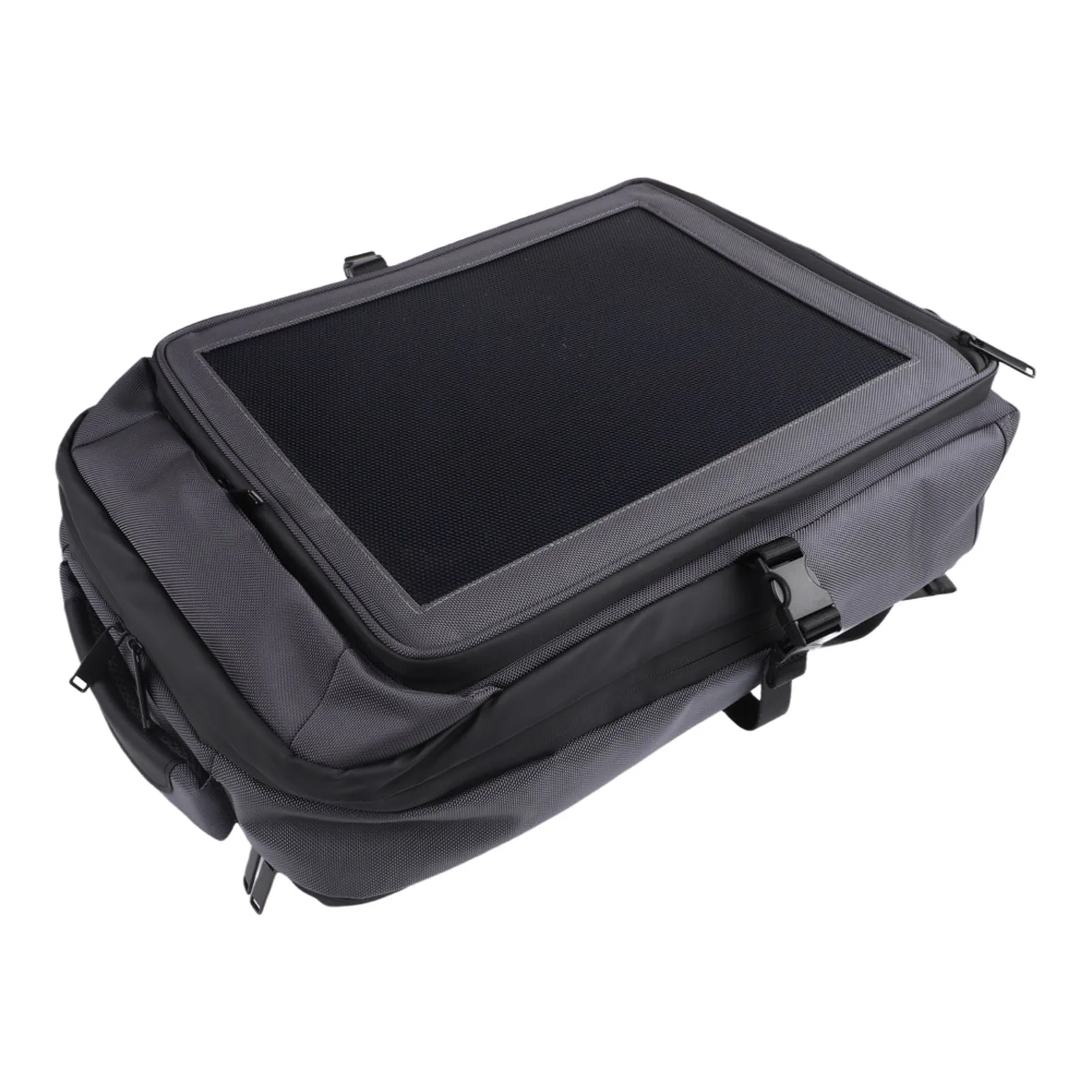 Stylish Solar Powered Bag Charging Backpack Dark Gray Solar Charging Backpack Nylon Fabric Portable Solar Panels - Image 2