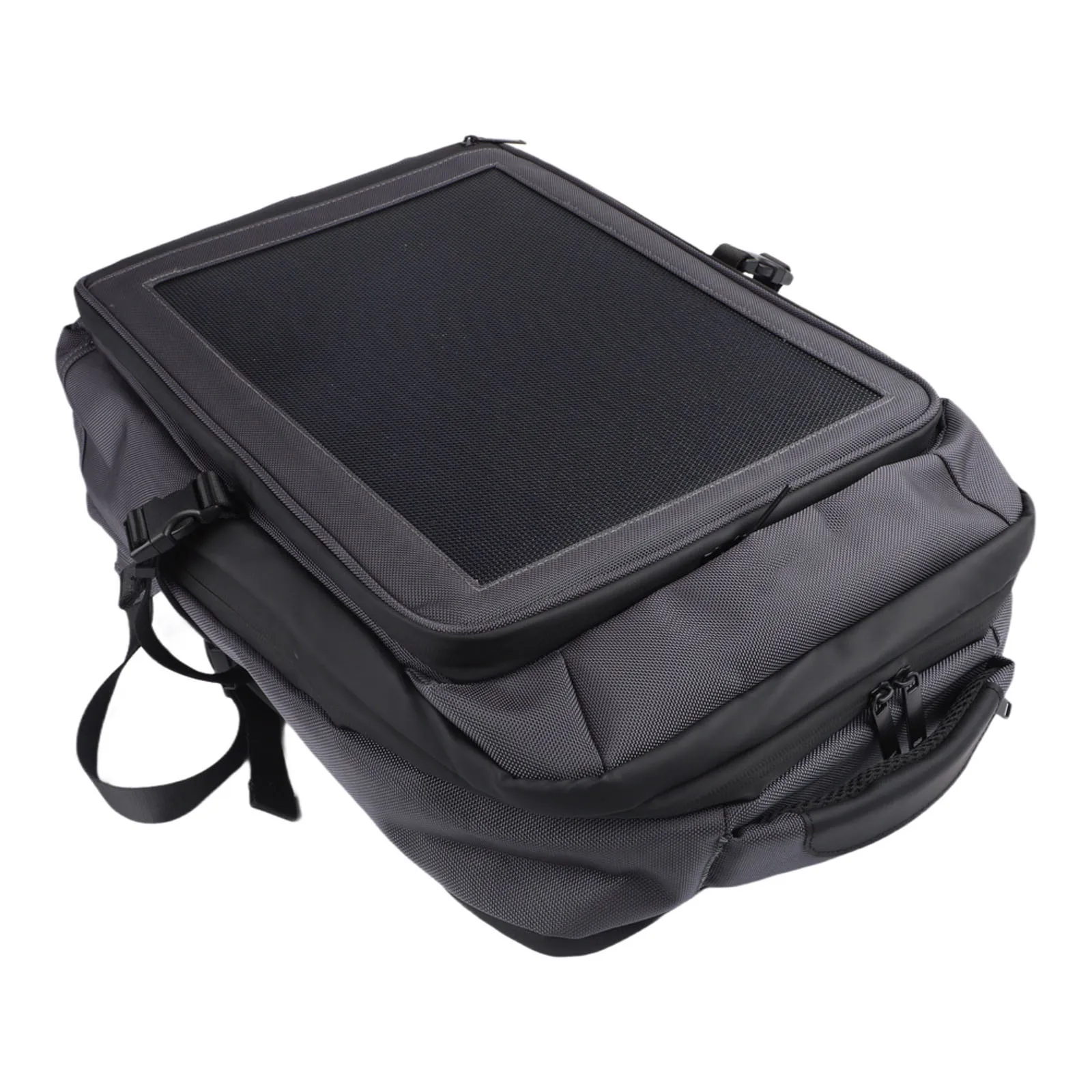 Stylish Solar Powered Bag Charging Backpack Dark Gray Solar Charging Backpack Nylon Fabric Portable Solar Panels - Image 5